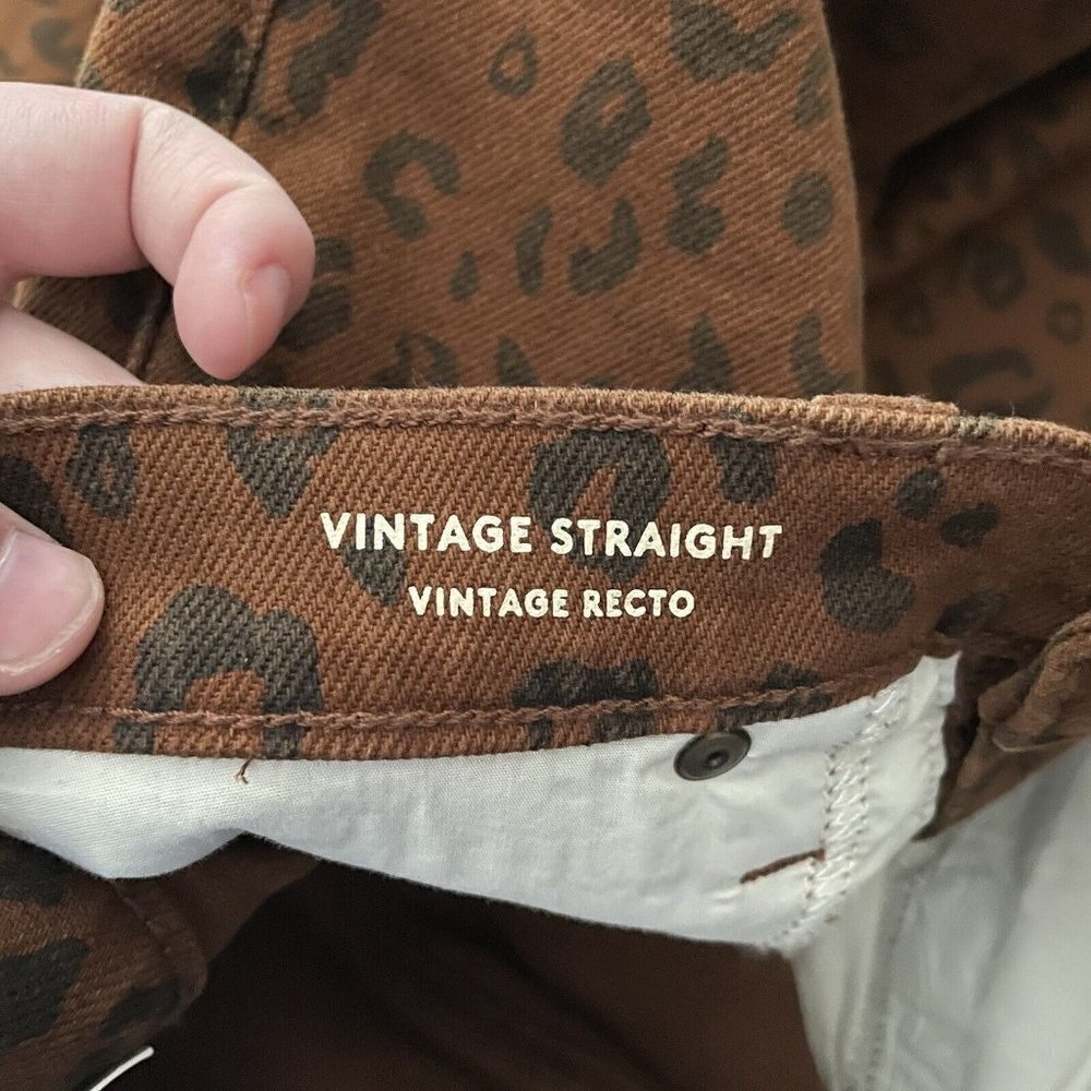 Universal Thread Women 2/26R Brown Leopard High Rise Vintage Straight Jean NWT - Picture 11 of 12